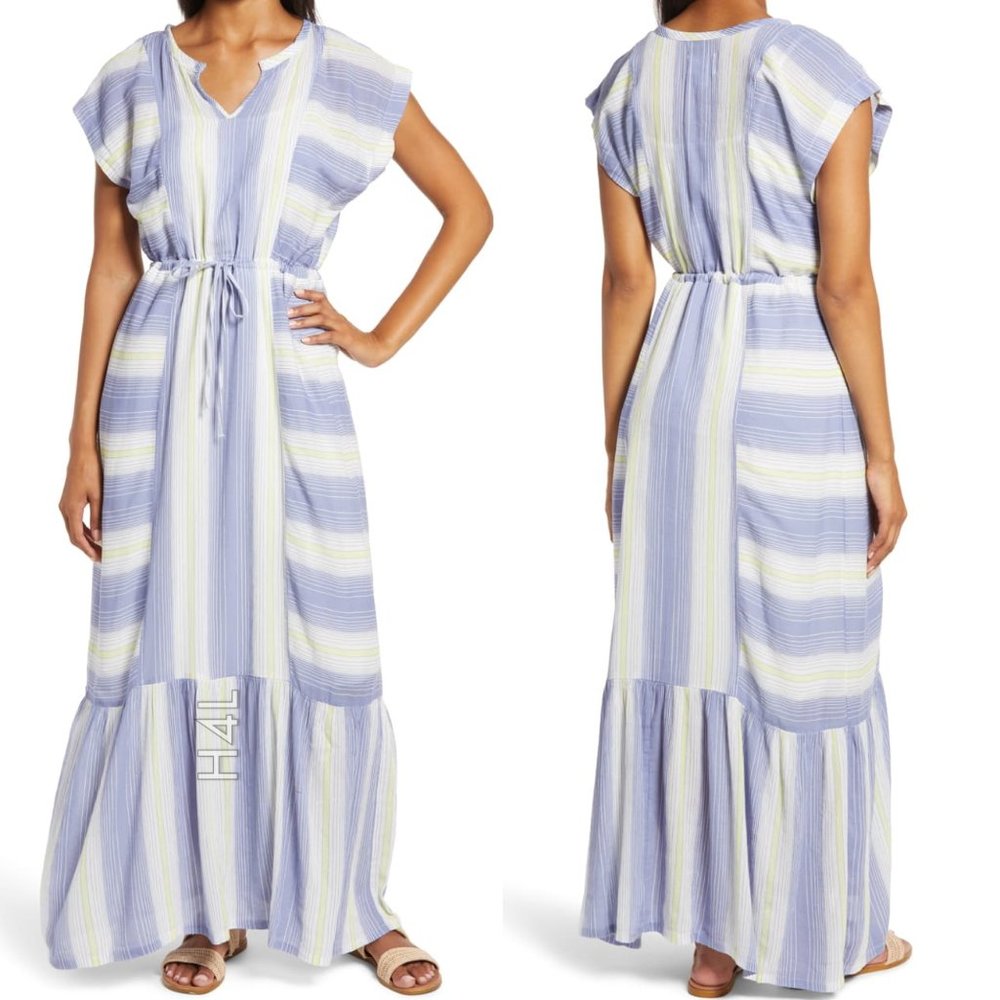 NWT Caslon Maxi Boho Striped Breezy Tie Dress